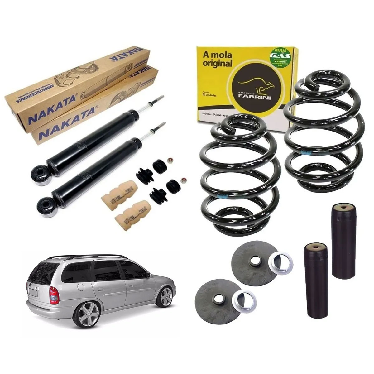 Amortecedor Traseiro + Mola + Kit Corsa Wagon 1997 1998 1999