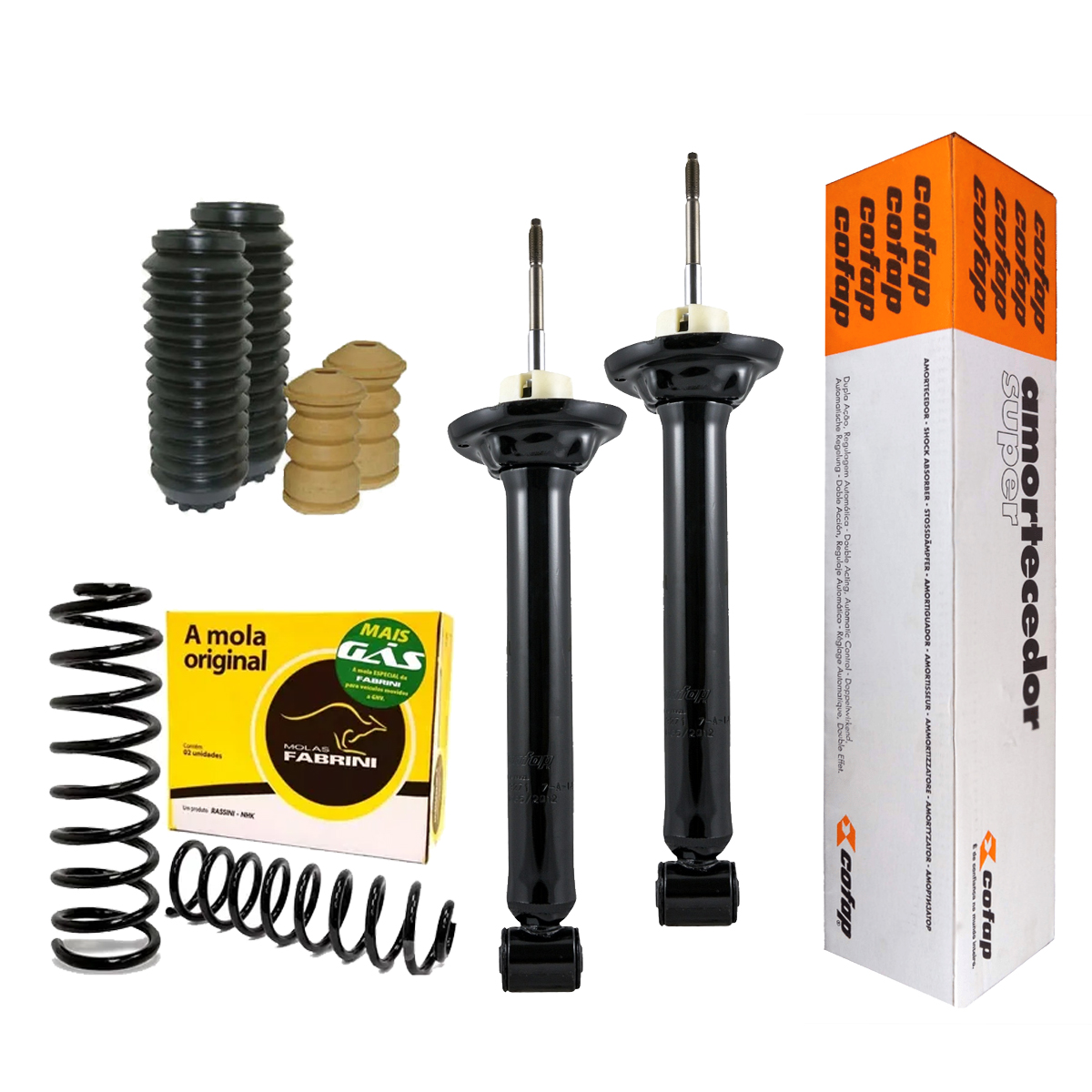 2 Amortecedor Traseiro Mola Gnv Batente Gol Bola 95 96 97 98