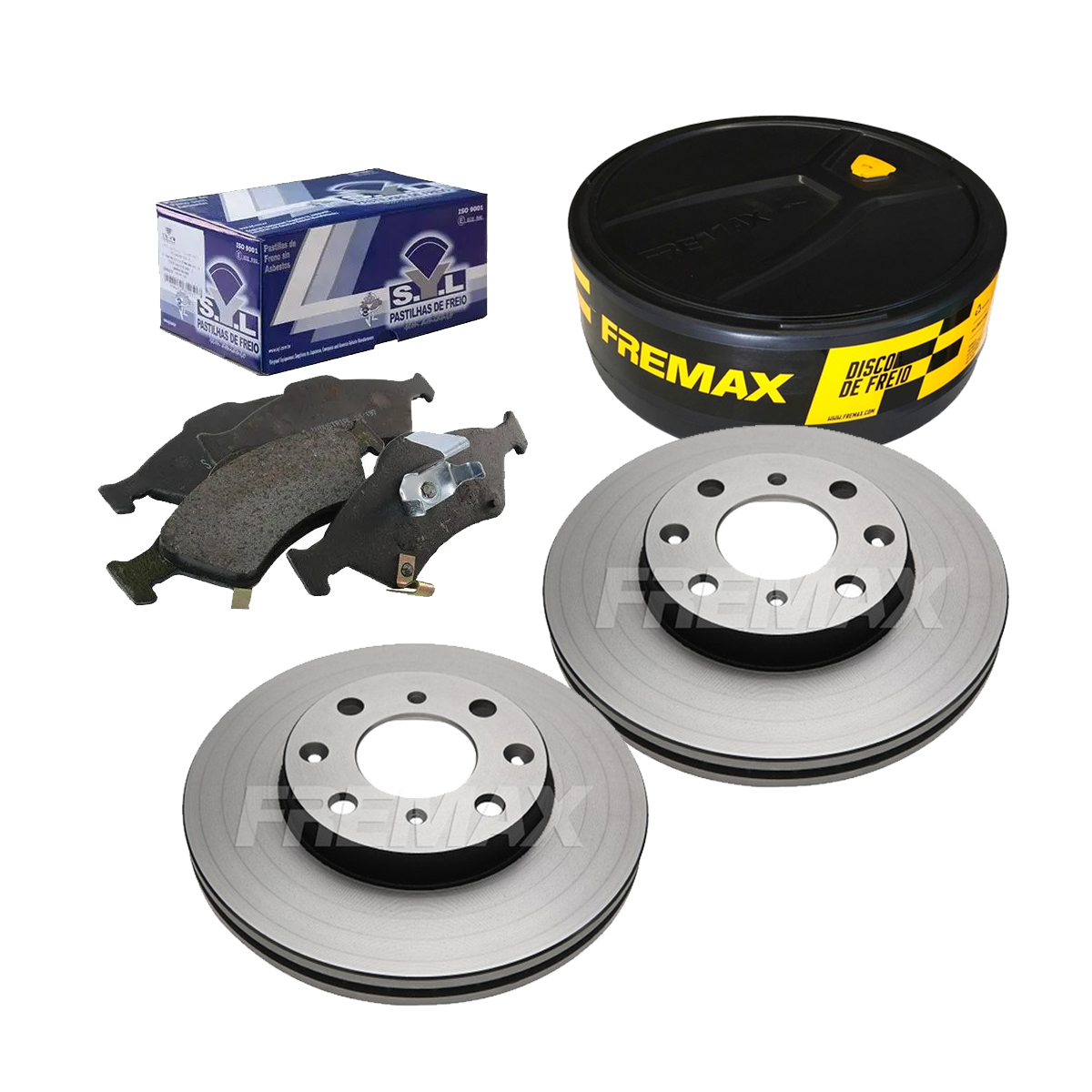 Kit Disco Freio Diant + Pastilha Honda Fit 1.4 2003 Ate 2008