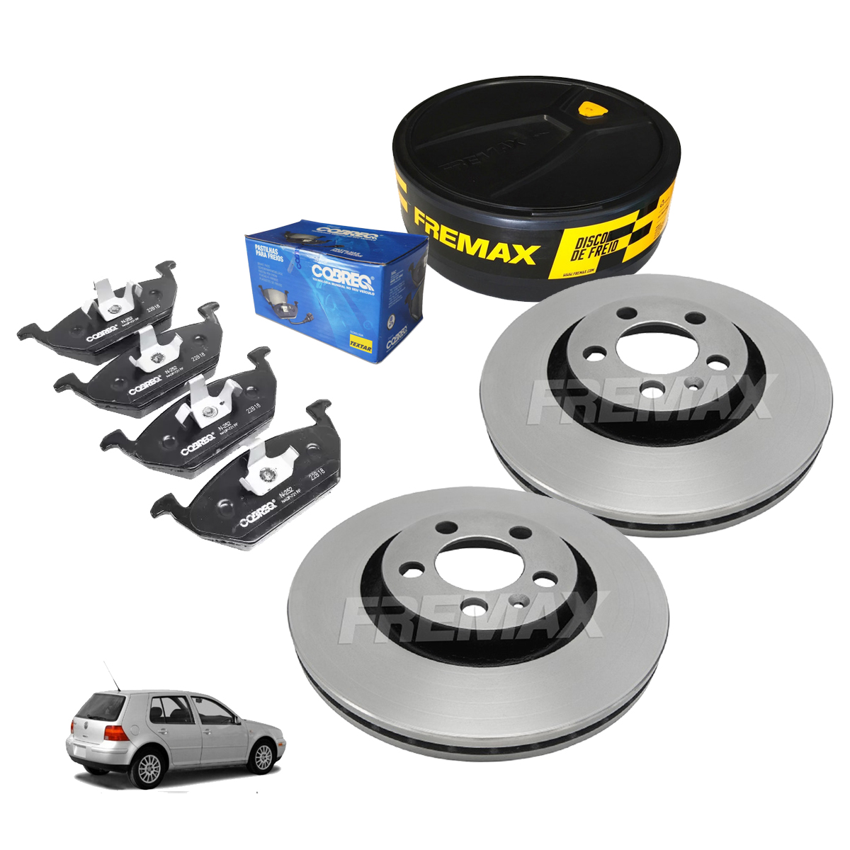 2 Disco Freio Dianteiro + 4 Pastilha Golf 2.0 2001 2000 1999