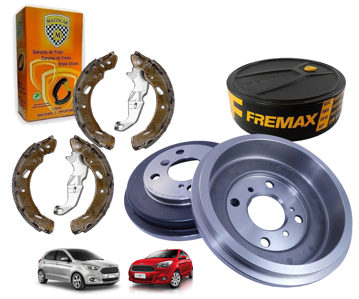 Tambor Freio + Sapata Lona Ford Ka 2014 2015 2016 2017 2018