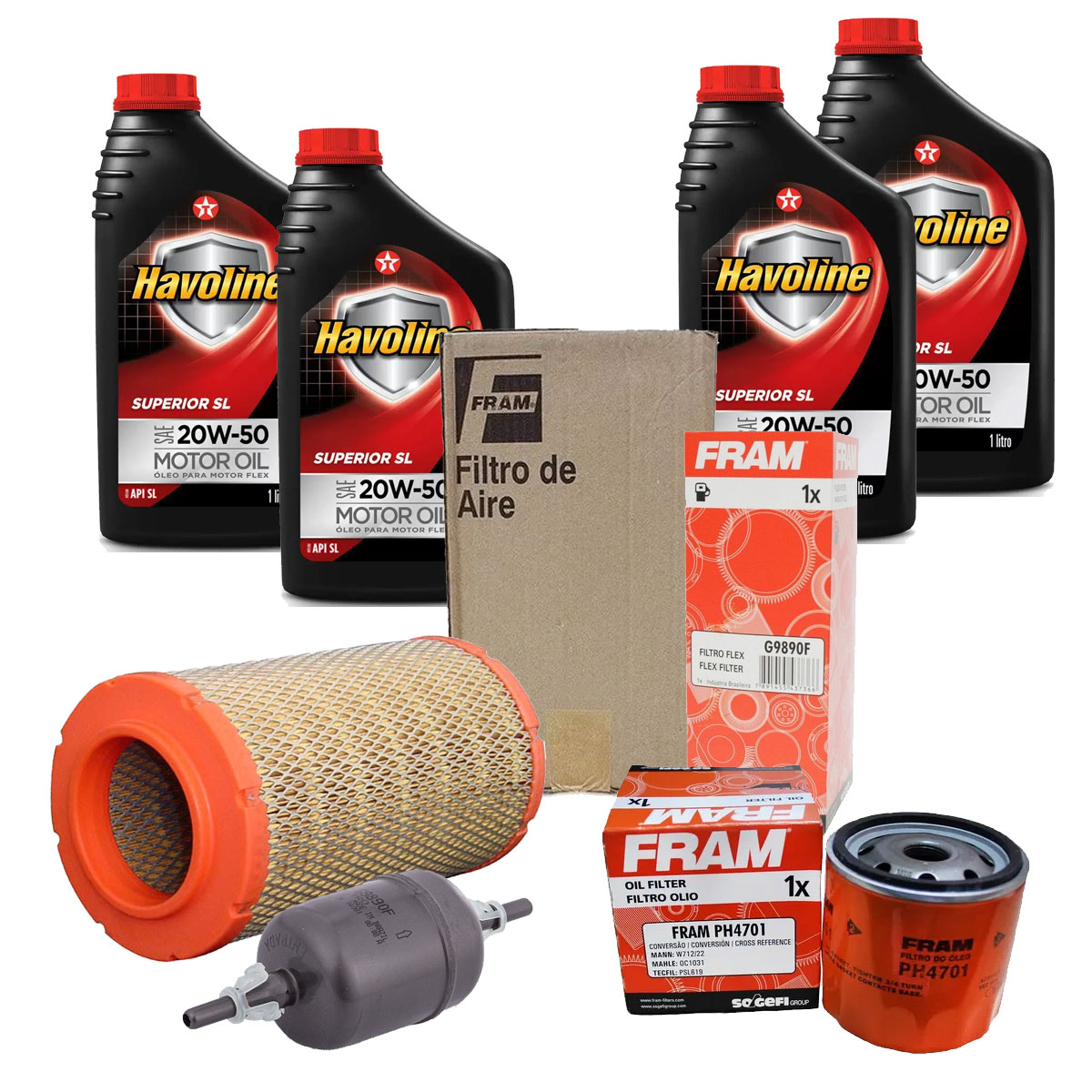 Kit Filtro Ar Combustivel 4 Oleo S10 2.4 2001 2002 2003 2004