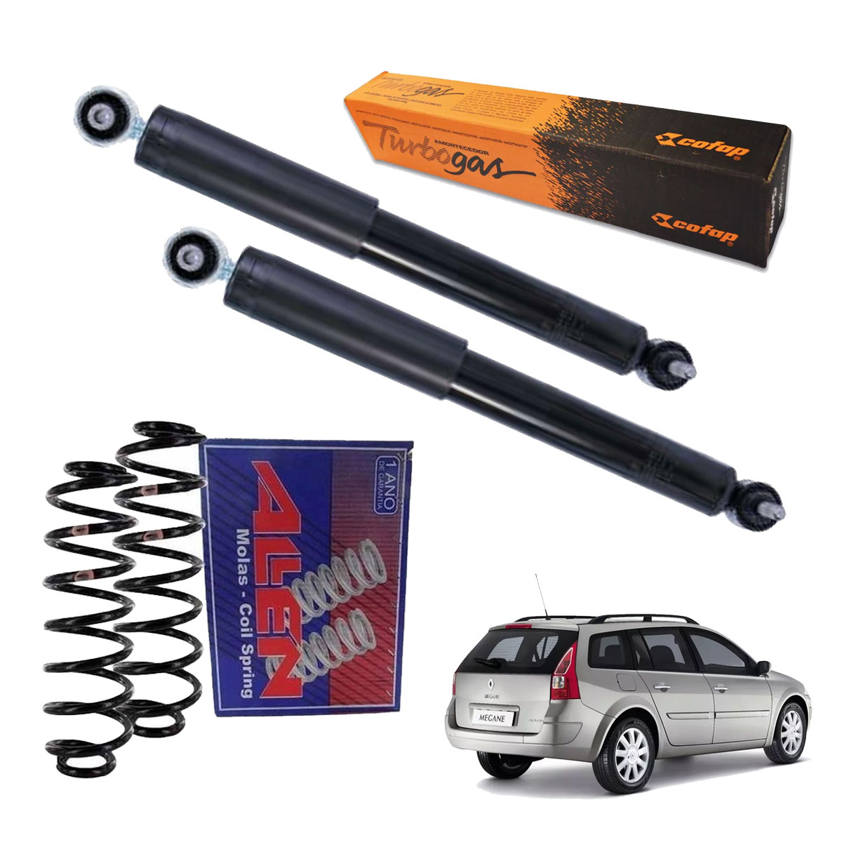 2 Amortecedor Traseiro + Mola Megane Grand Tour 2006 A 2013