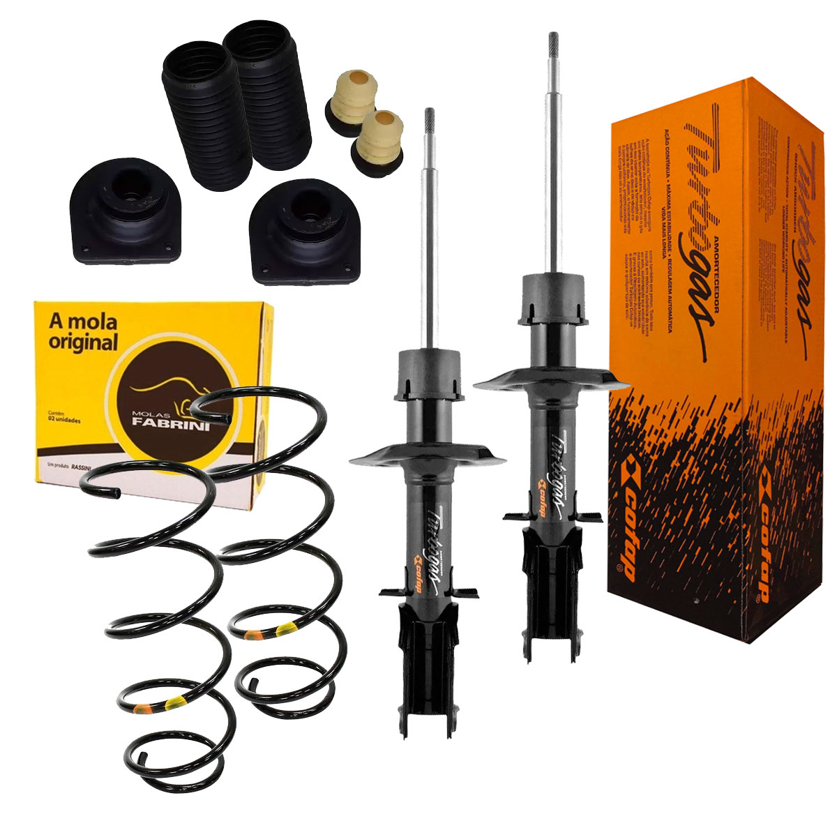 2 Amortecedor Dianteiro + Mola + Kit Palio Weekend Trekking