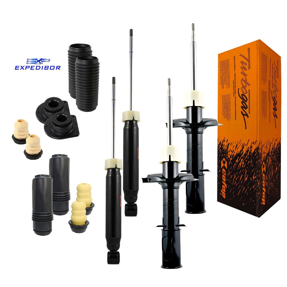 4 Amortecedor Dianteiro Traseiro + Kit Siena 1998 1999 2000