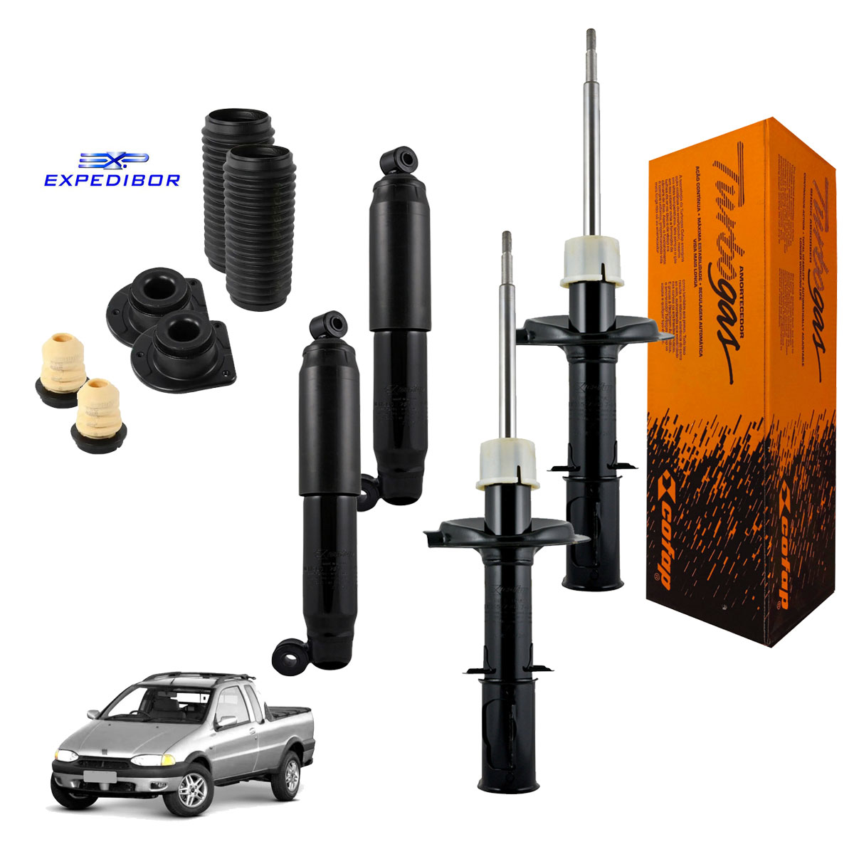 4 Amortecedor Dianteiro Traseiro + Kit Strada 1999 2000 2001