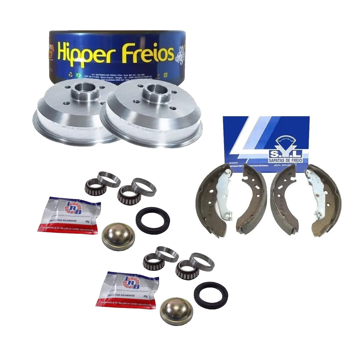 Tambor Sapata Lona 2 Kit Rolamento Escort Sapao 93 94 95 96