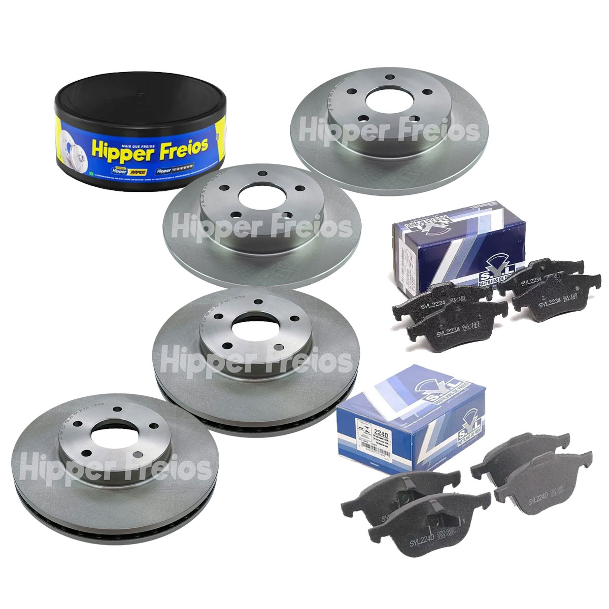 4 Disco Freio + Pastilha Focus 2014 2015 2016 2017 2018 2019