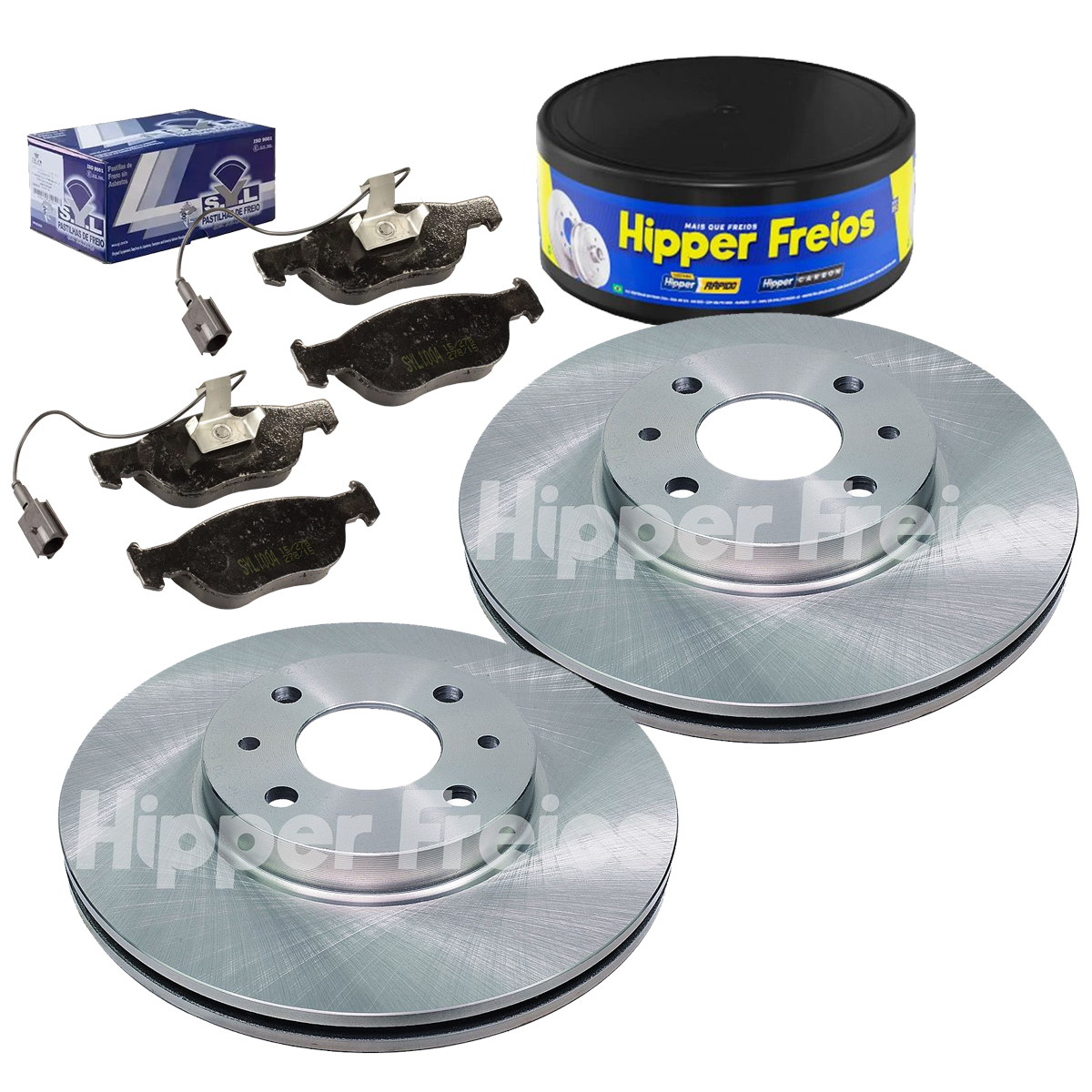 2 Discos de Freio Dianteiros + Pastilhas Brava 1.6 1.8 16V 1999 2000 2001 2002 2003