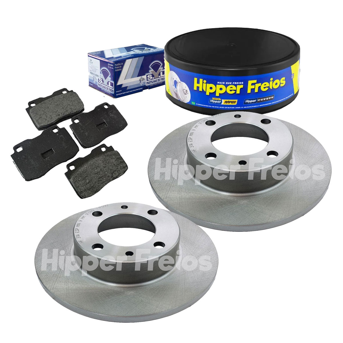 2 Disco Freio + 4 Pastilha Fiat 147 1985 1986 1987 1988