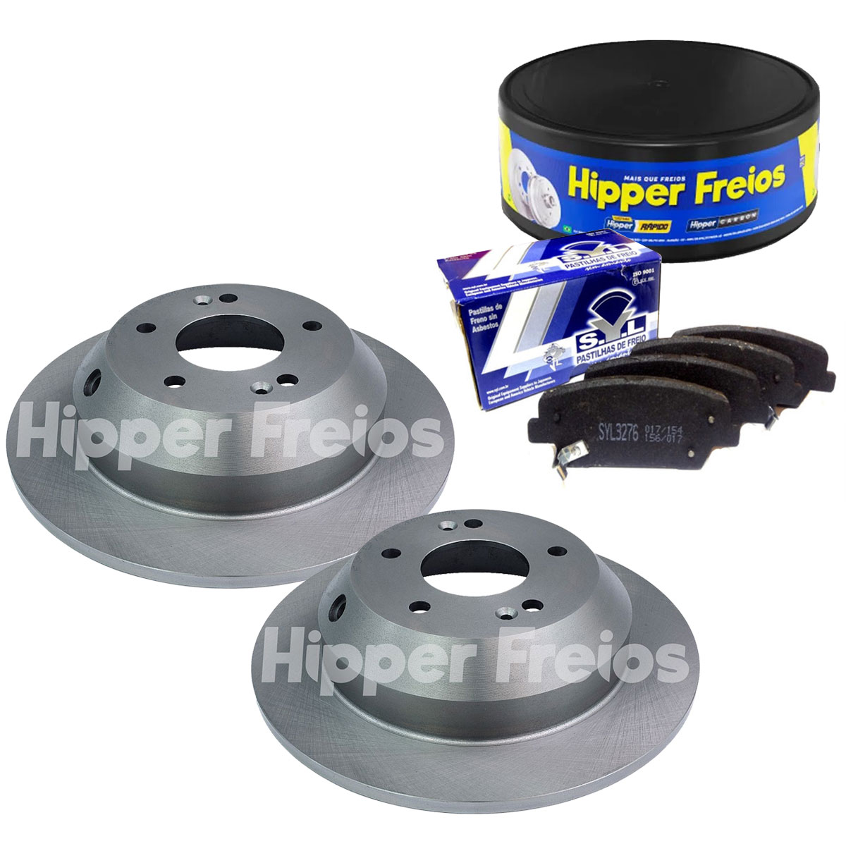 Disco Freio Traseiro + Pastilha Santa Fé 3.5 2010 2011 2012