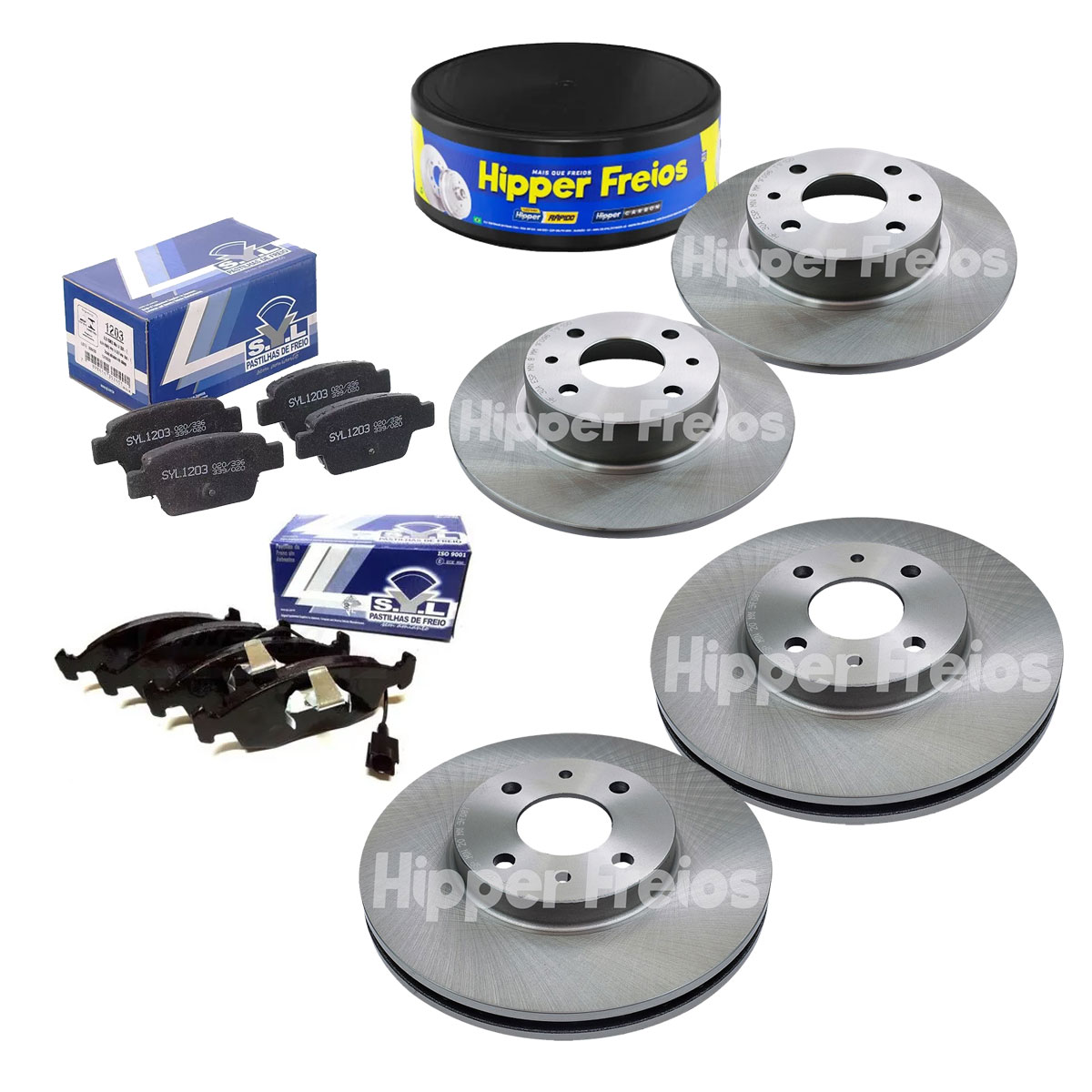 4 Disco Freio + 8 Pastilha Stilo 1.8 Sporting 2007 2008 2009