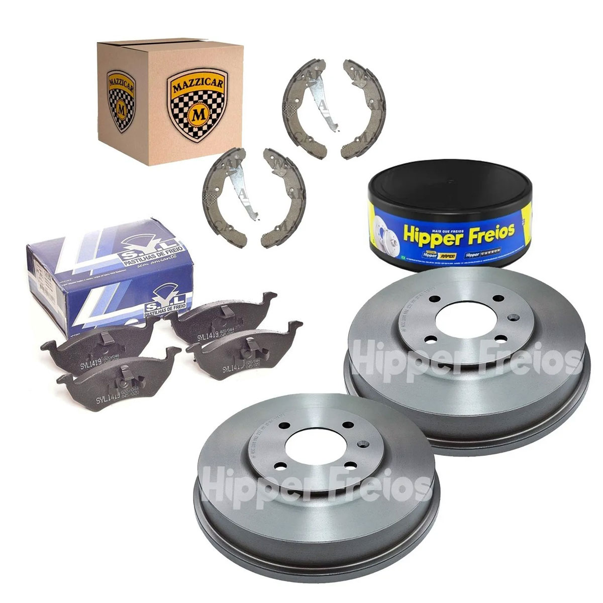 2 Tambor Freio + Lona + Pastilha Saveiro 2012 2013 2014 2015