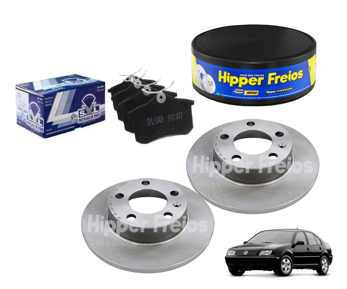 2 Disco Freio Traseiro + 4 Pastilha Bora 2000 2001 2002 2003