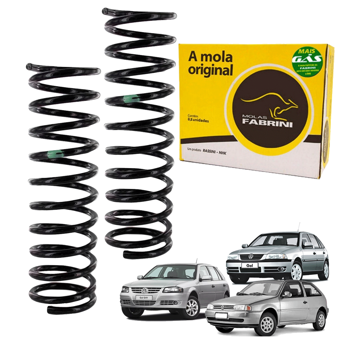 2 Molas Traseiras Reforçadas Gnv Gol G2 G3 G4 1995 Até 2009