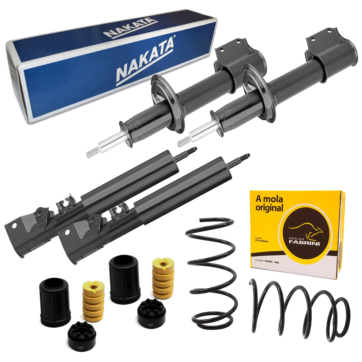 4 Amortecedor 2 Mola + Kit Uno 2000 2001 2002 2003 2004 2005