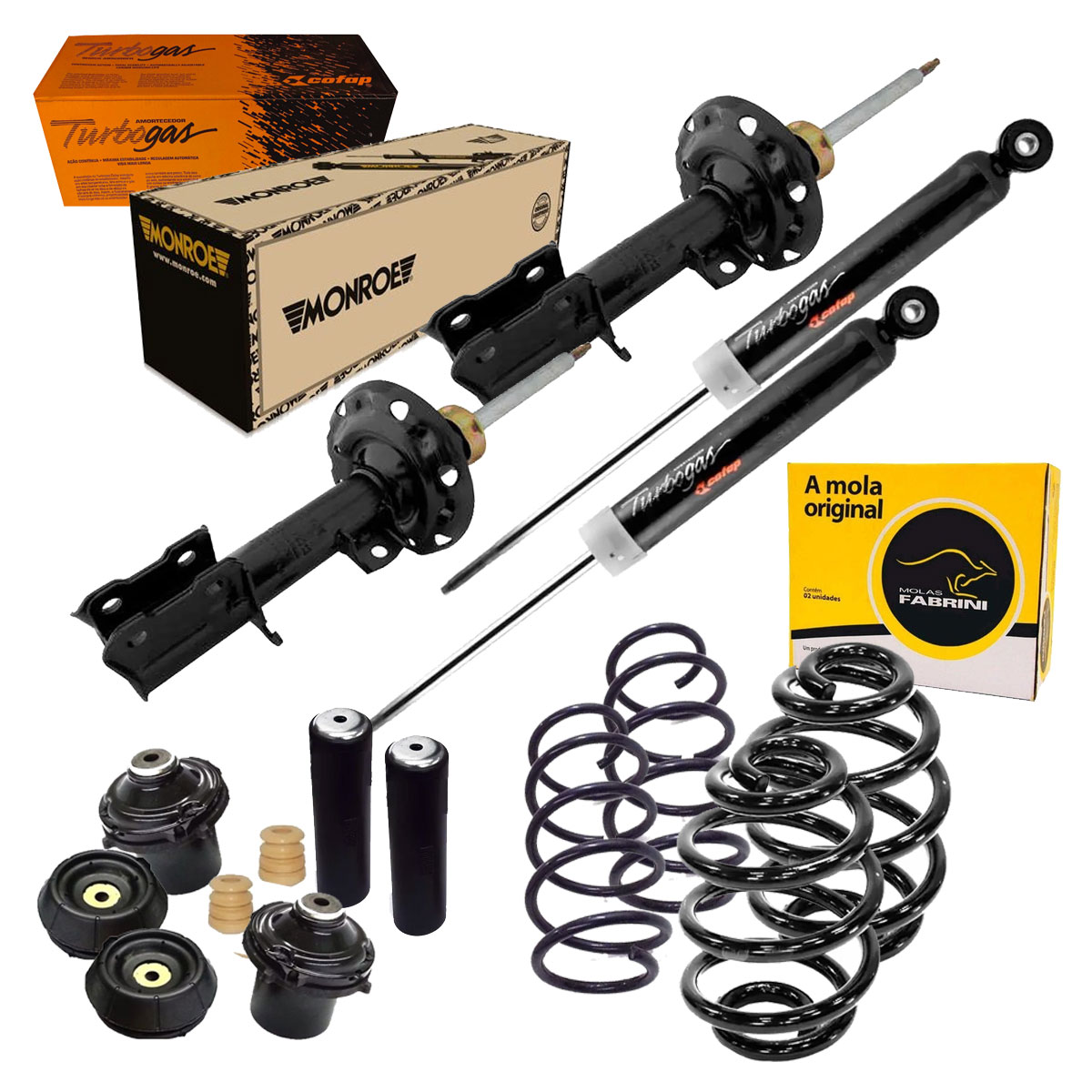 4 Amortecedor + 4 Mola + Kit Corsa Sedan 2004 2005 2006 2007