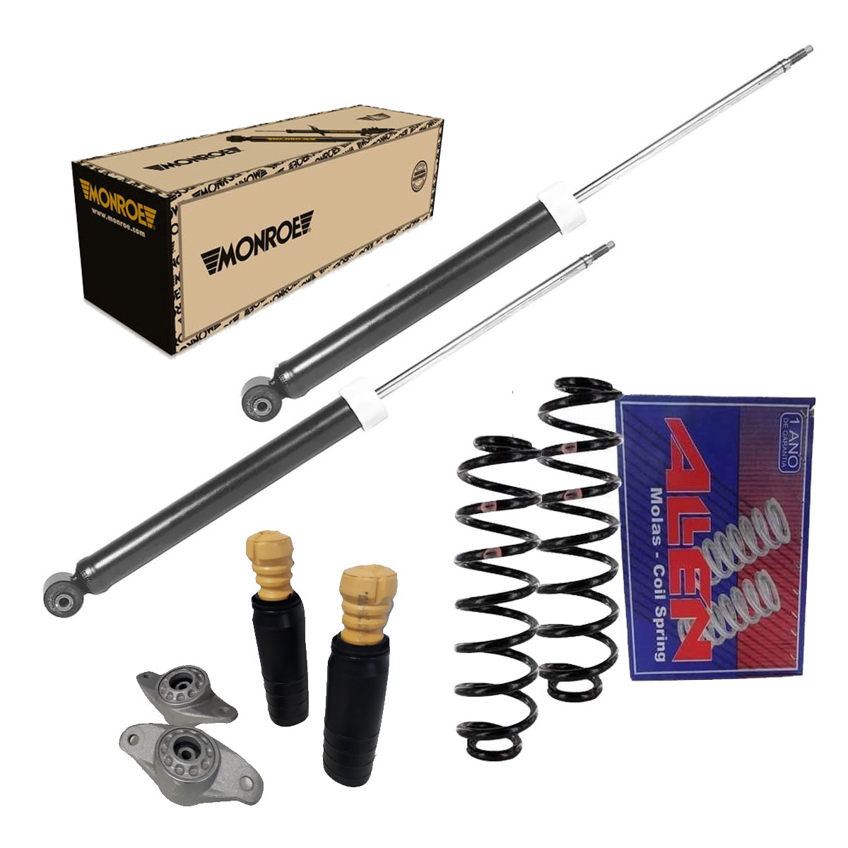 Amortecedor Traseiro + Mola + Kit Punto 2007 2008 2009 2010