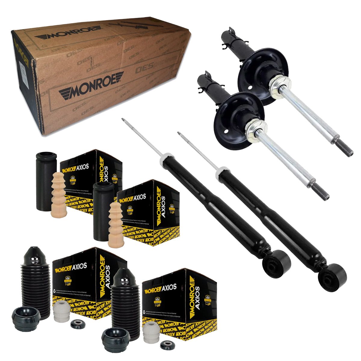 Kit 4 Amortecedor Batente Monroe Axios Bora New Beetle 1999 Até 2011
