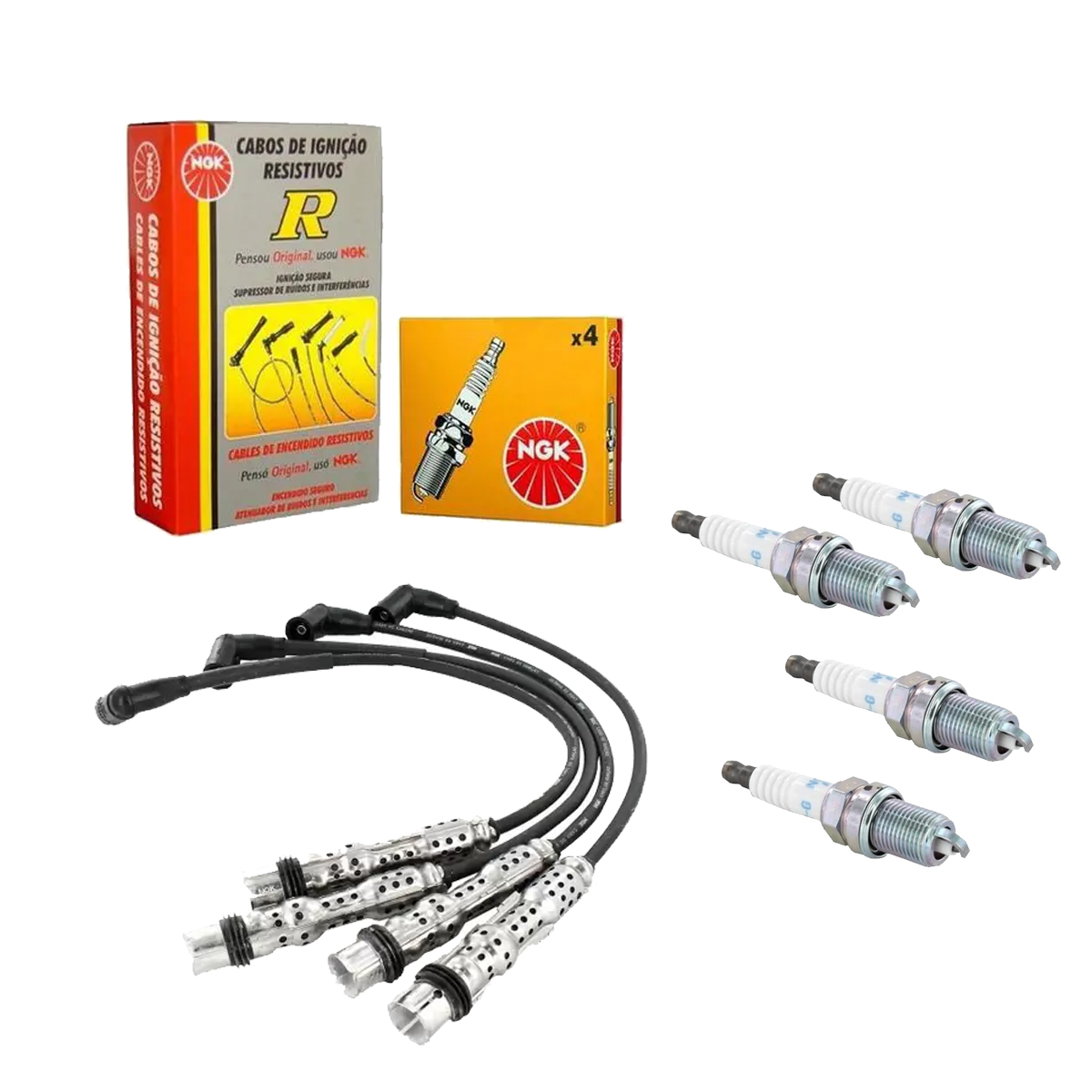 Cabos De Velas + Velas Vw Kombi 1.4 Flex 2006 2007 2008 2009