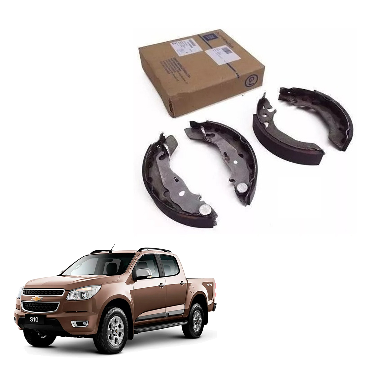 4 Sapata C/ Lona Freio Traseira S10 2012 2013 2014 2015 2016