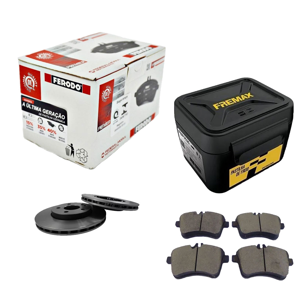 2 Disco Freio Dianteiro + Pastilha B200 2007 2008 2009 2010