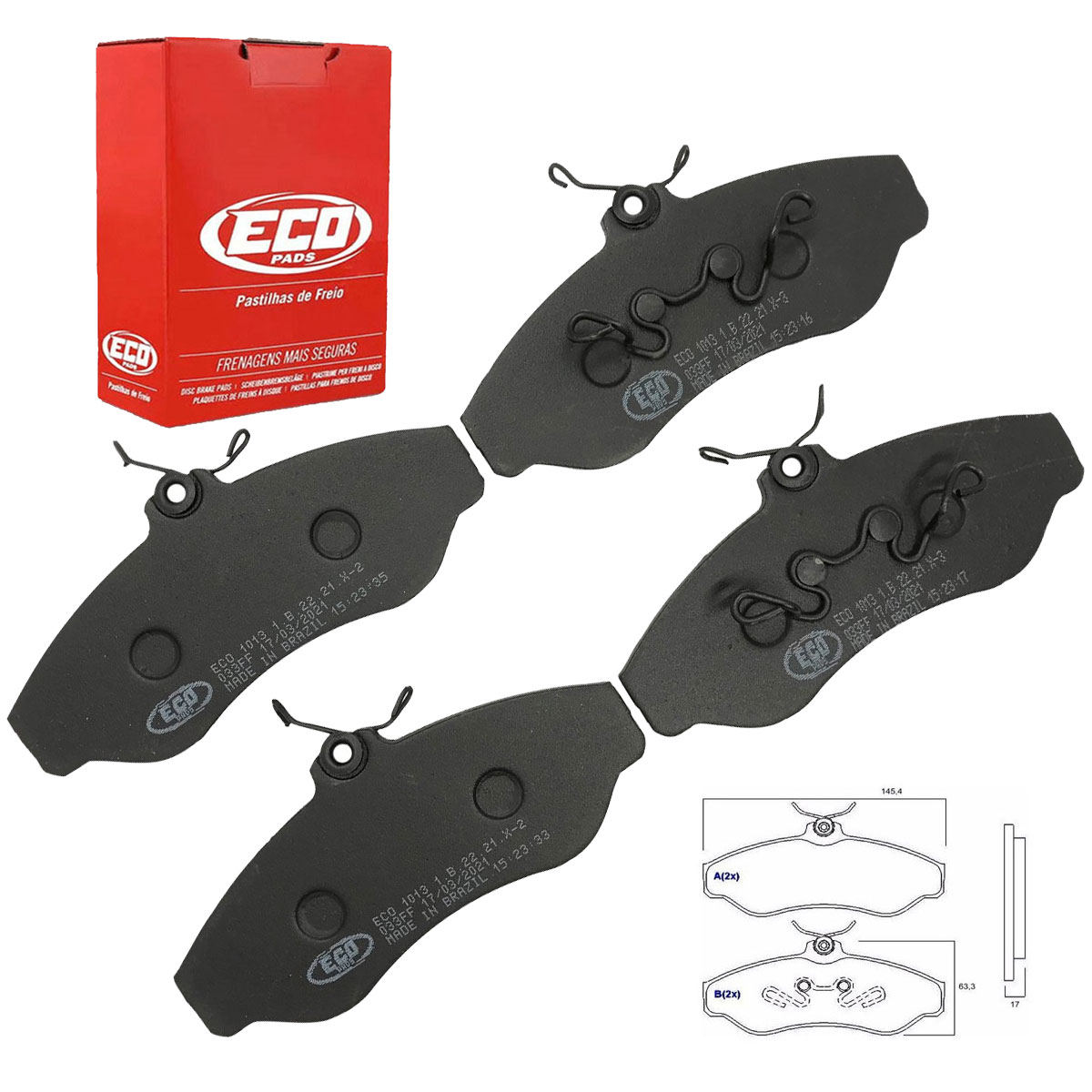 4 Pastilha Freio S10 Blazer 4x2 4x4 2006 2007 2008 2009 2010 2011