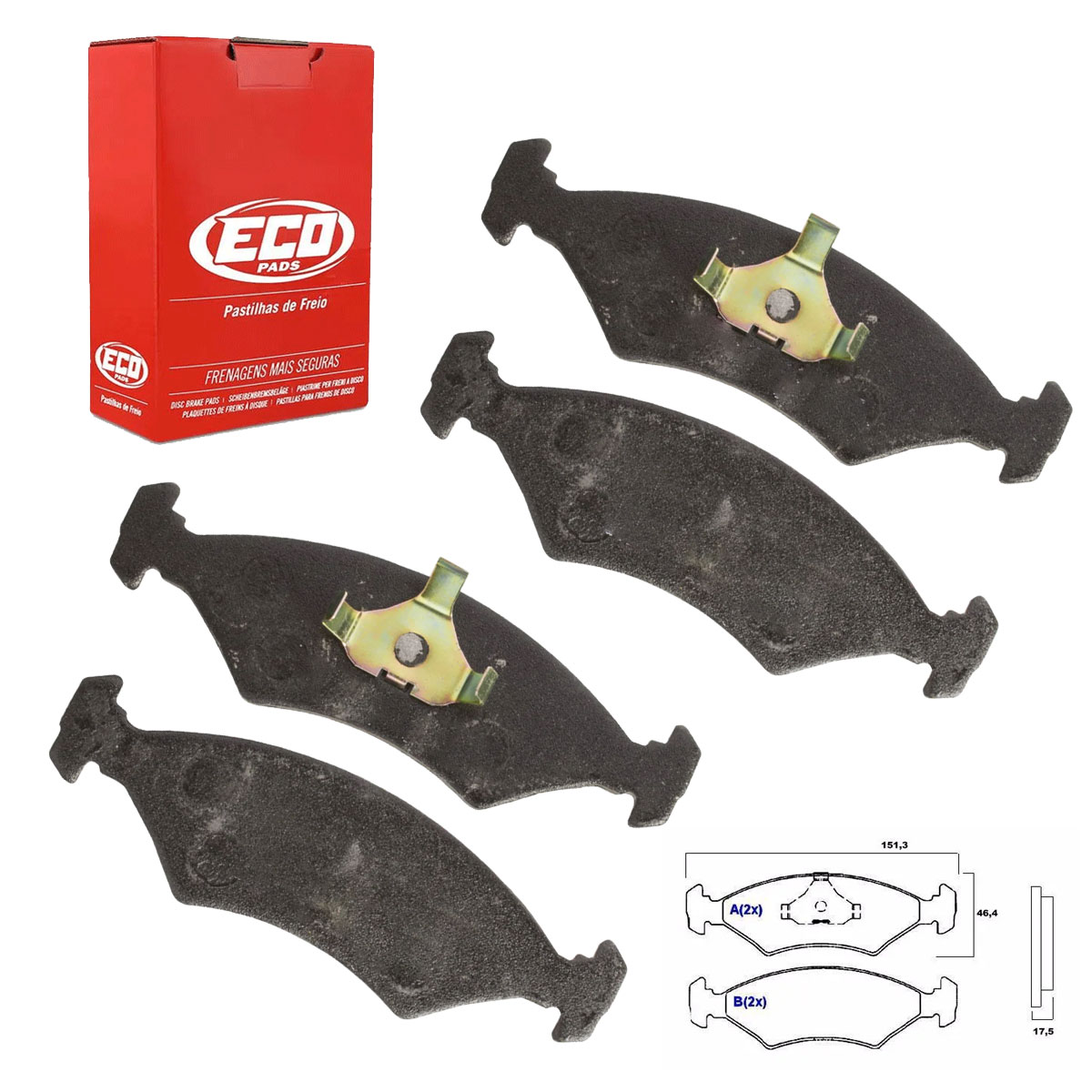 4 Pastilha Freio Escort Hobby 1.0 1.6 1993 1994 1995 1996