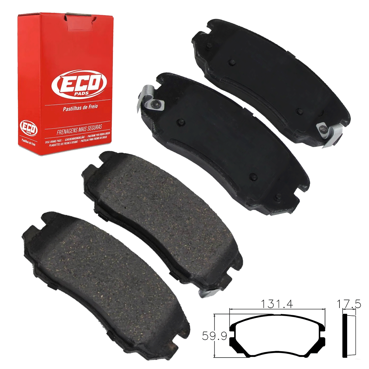 Jogo Pastilha Freio Kia Soul 2009 2010 2011 2012 2013 2014 2015