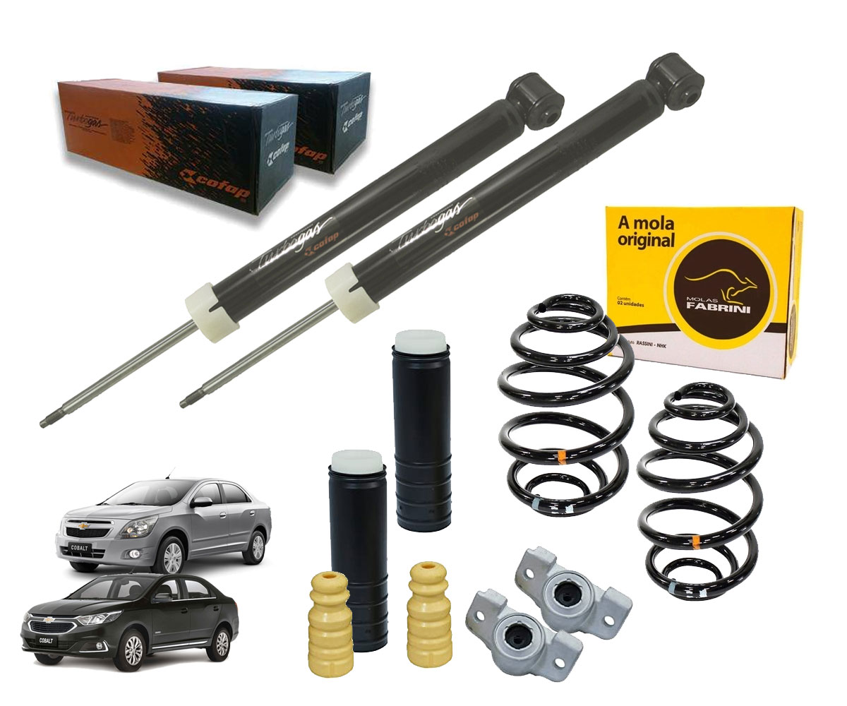 2 Amortecedor Traseiro + 2 Mola + Kit Cobalt 2011 Até 2020
