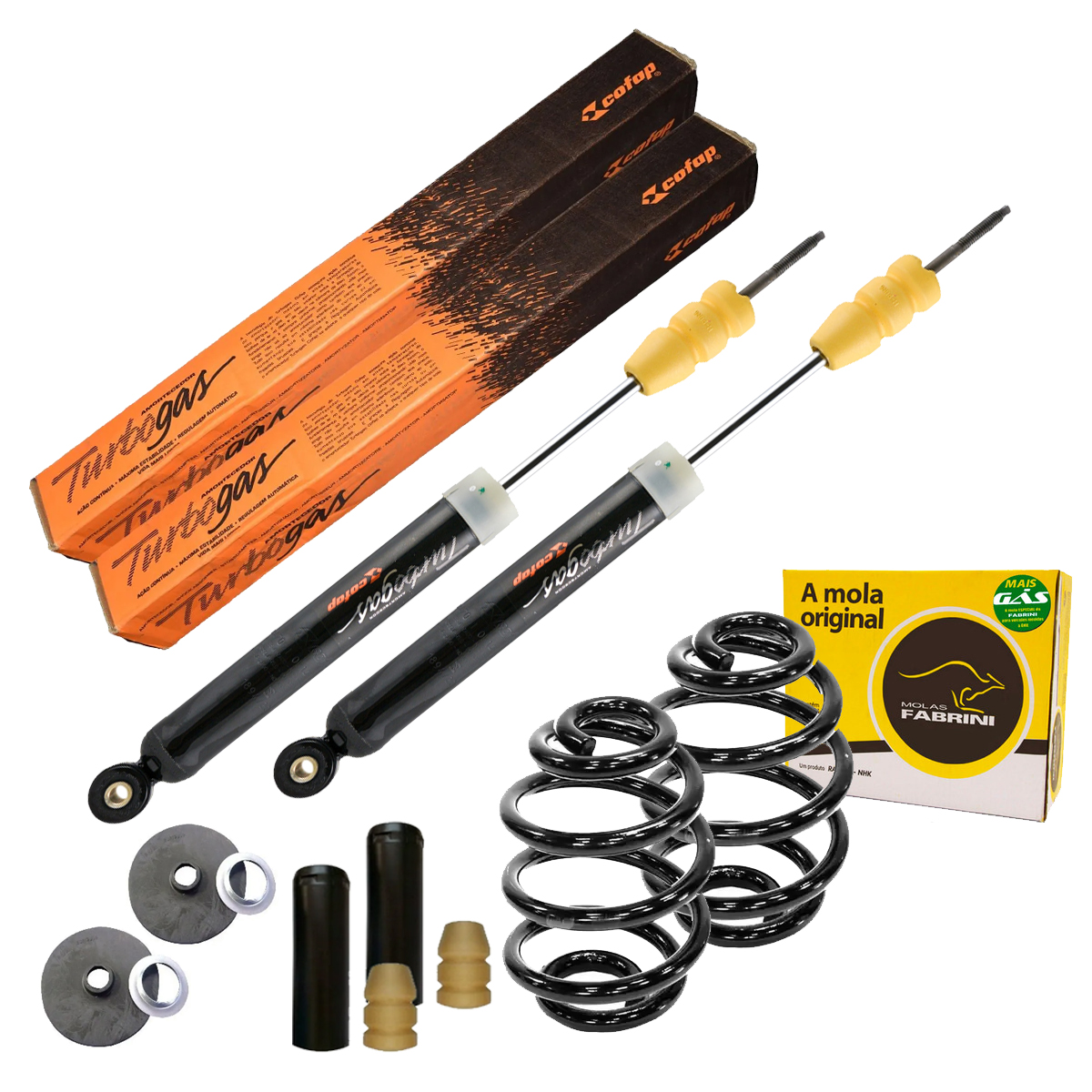 2 Amortecedor Traseiro + Mola Gnv + Kit Celta 2000 Ate 2015