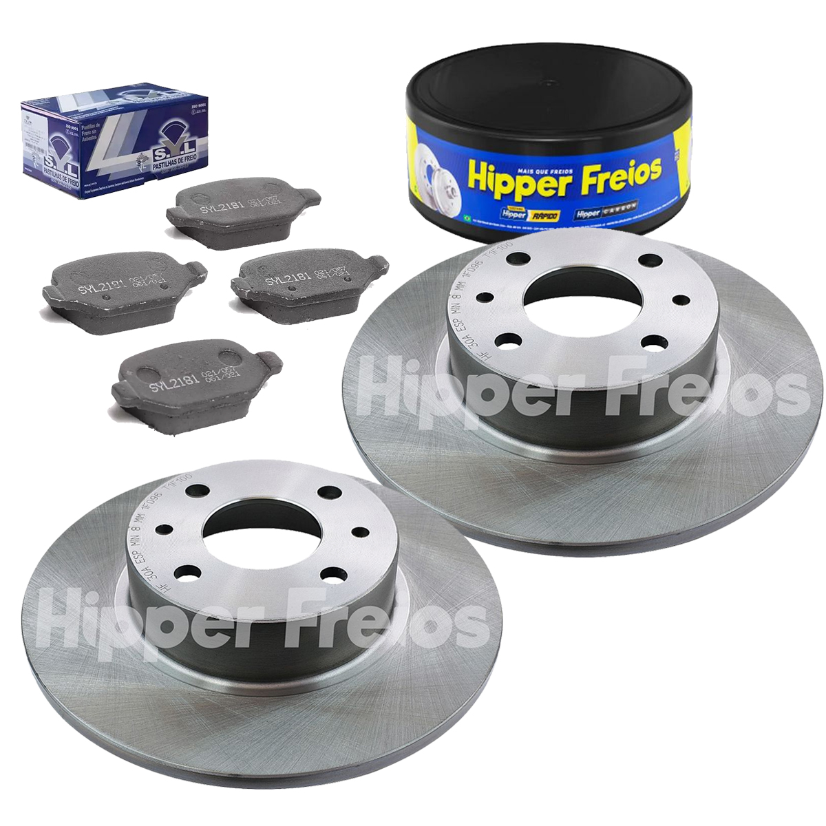 Kit 2 Discos de Freio Traseiros + 4 Pastilhas Linea 1.8 2011 2012 2013