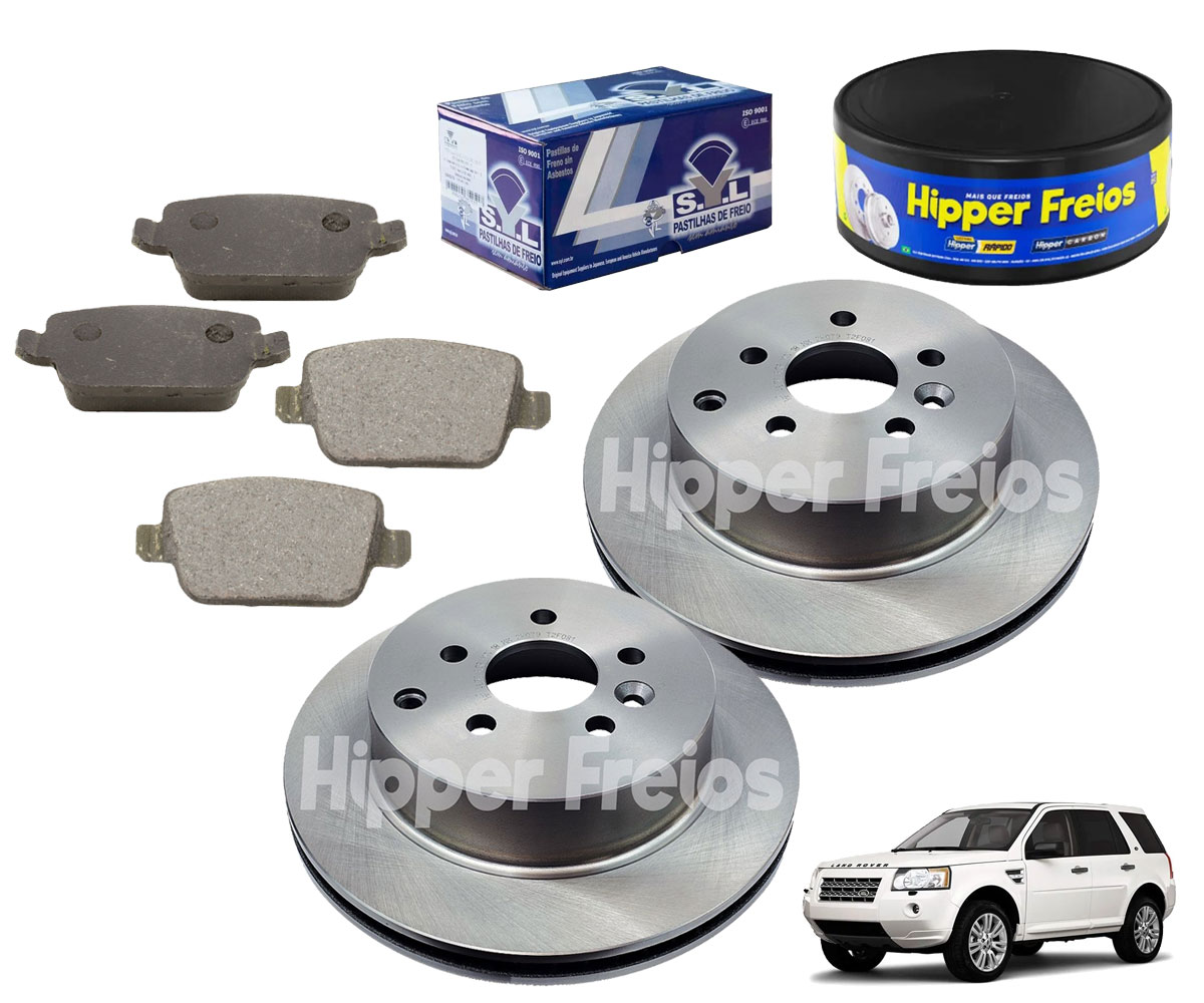 2 Discos de Freio Traseiro + 4 Pastilhas Freelander 2 3.2 Após 2007