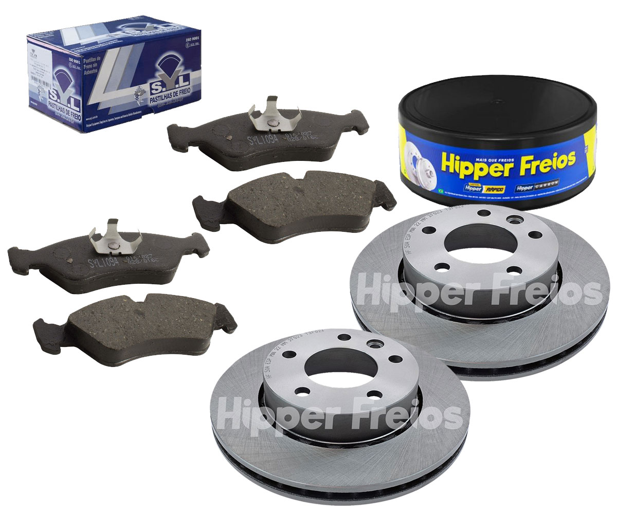 2 Discos de Freio Dianteiros + 4 Pastilhas Omega 2.0 1993 1994 1995