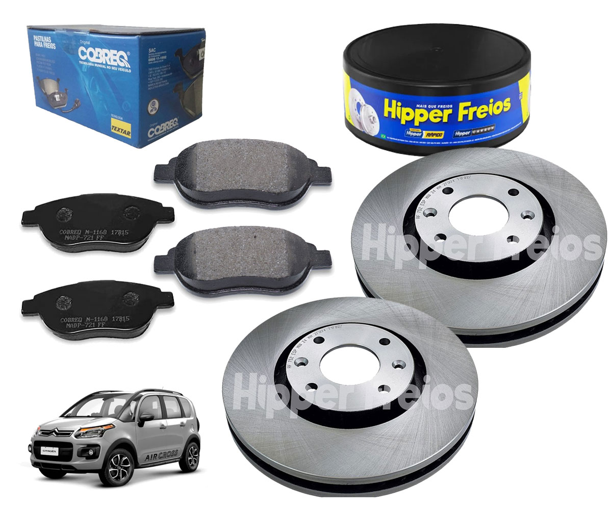 2 Discos de Freio + 4 Pastilhas Aircross 2011 2012 2013 2014 2015