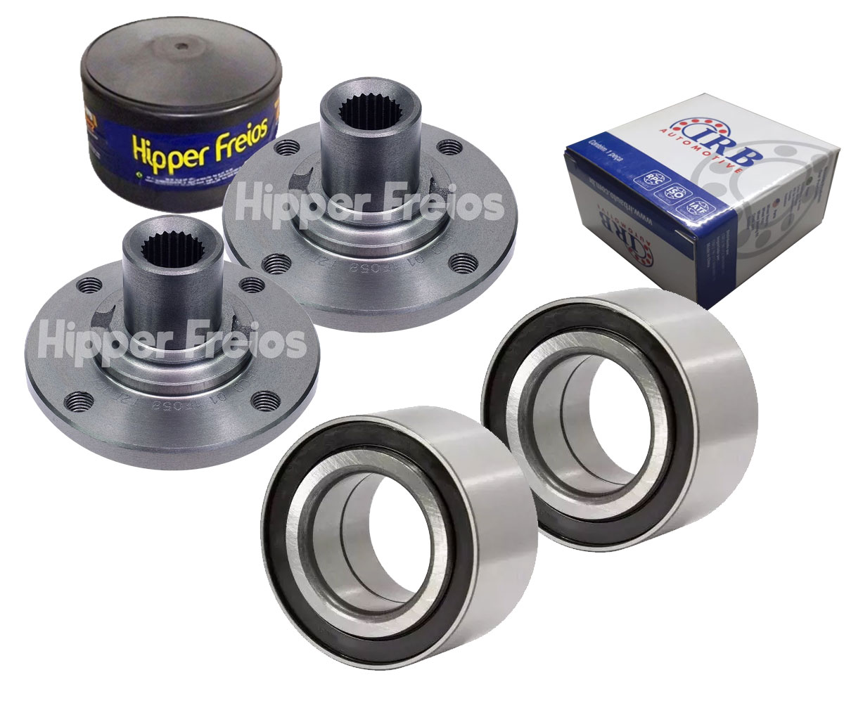 2 Cubos da Roda Dianteira + 2 Rolamentos Voyage 2008 2009 2010 2011
