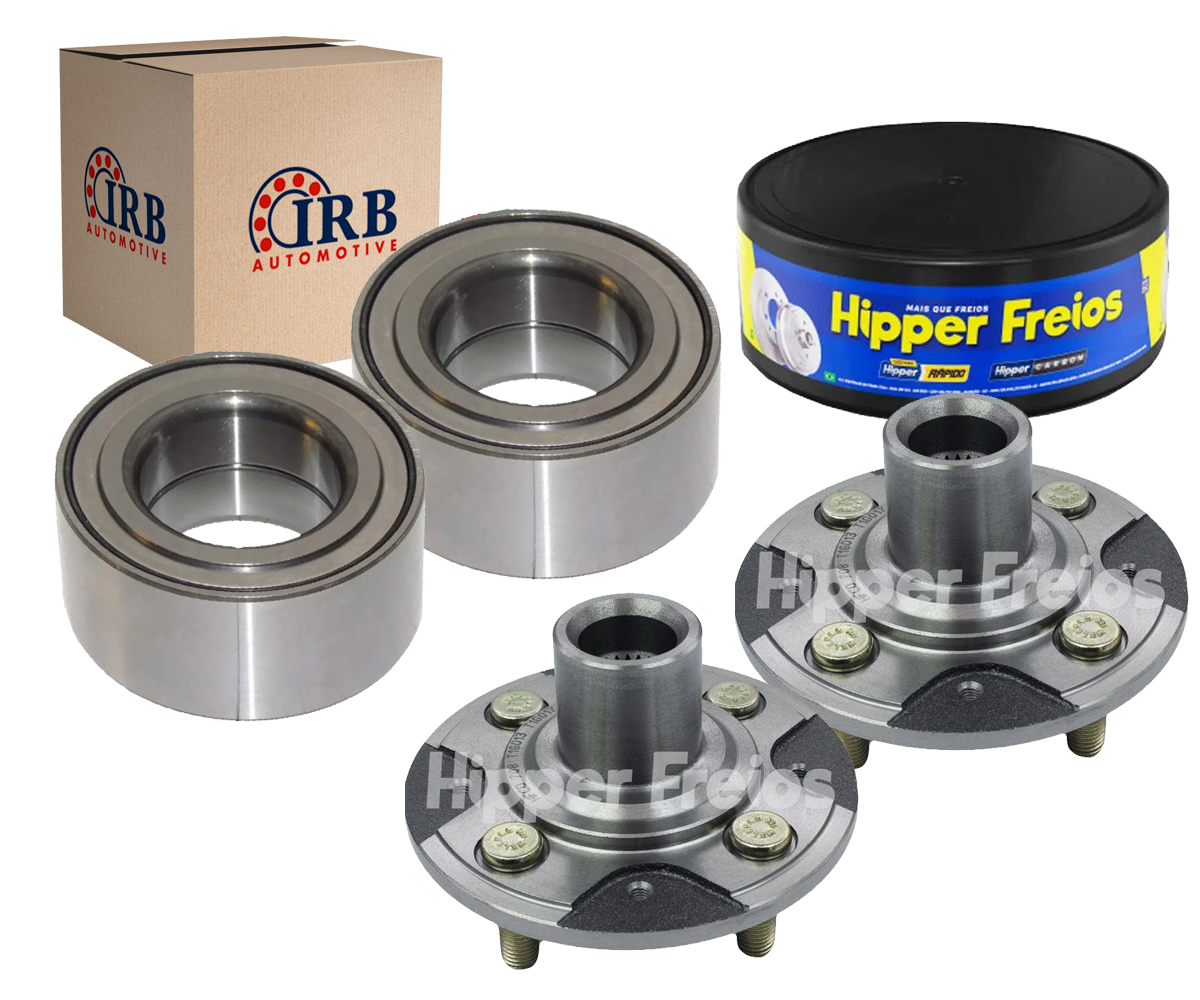 2 Rolamento Roda Dianteira + 2 Cubos de Roda City Fit 2009 A 2013 C/ Abs