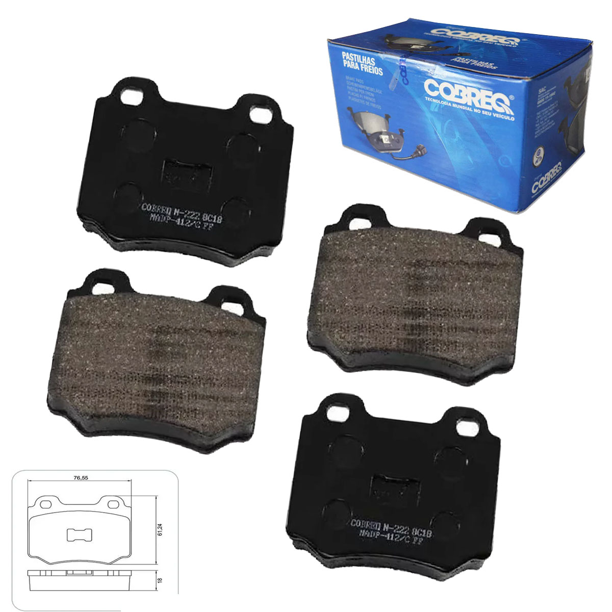 4 Pastilha Freio Gol Quadrado Parati Saveiro 1.0 1.6 CHT 1994 1995