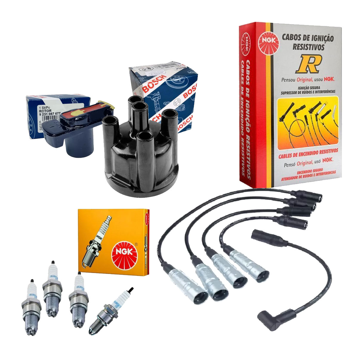 Kit Cabo + Vela + Tampa + Rotor Santana 2.0 Mi 1997 Ate 2006