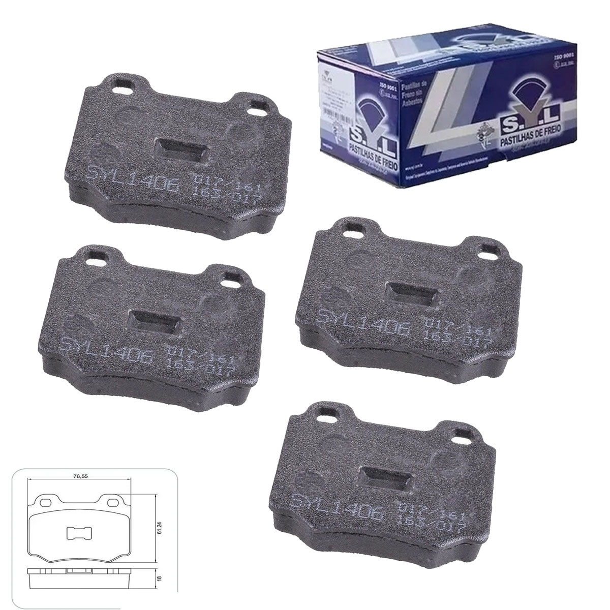 4 Pastilha Freio Gol Quadrado Parati Saveiro 1.0 1.6 CHT 1994 1995
