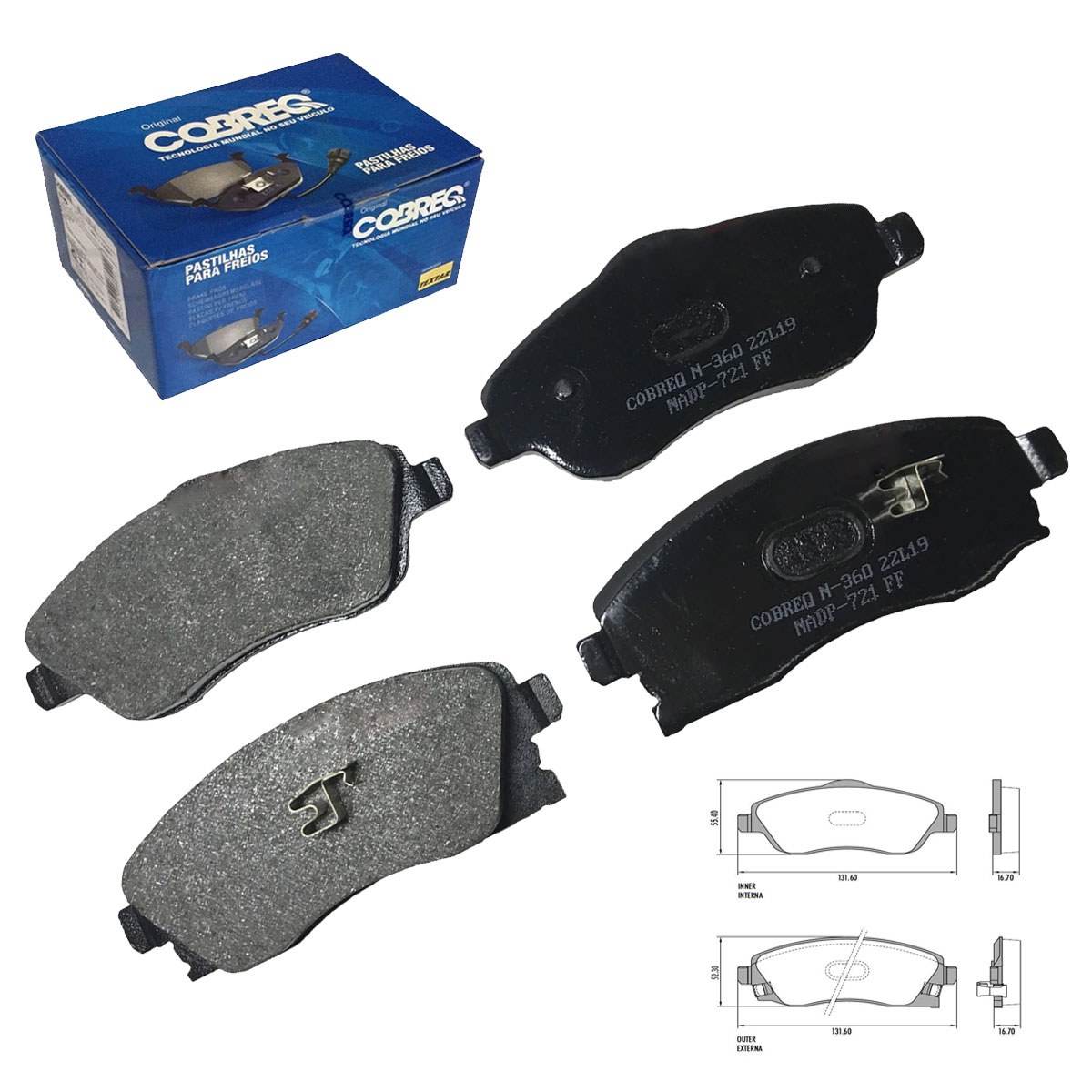 4 Pastilha Freio Montana 1.4 1.8 8V 2003 2004 2005 2006 2007 2008 2009