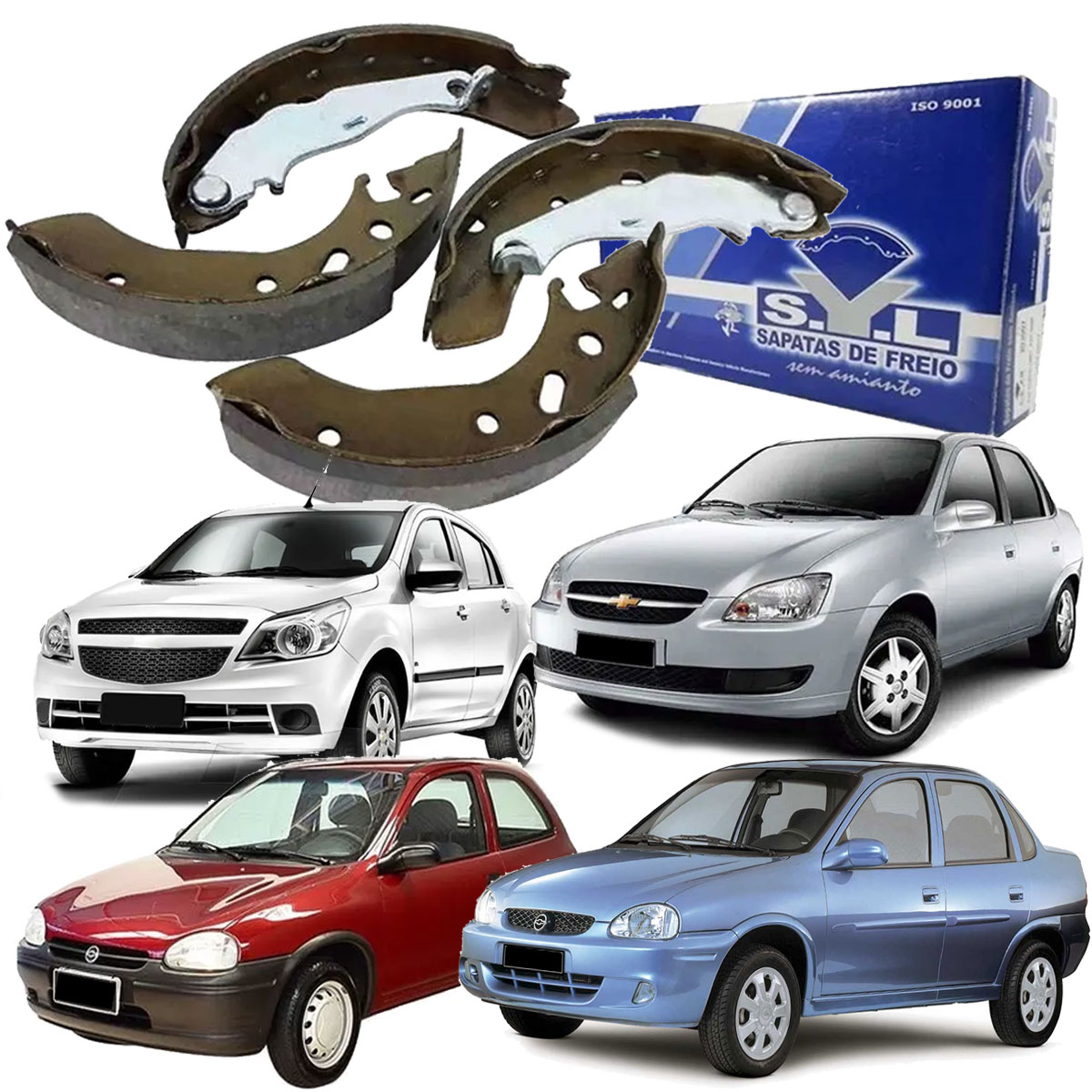 Jogo Sapata Freio Traseira Com Lona Colada Corsa Agile Todos