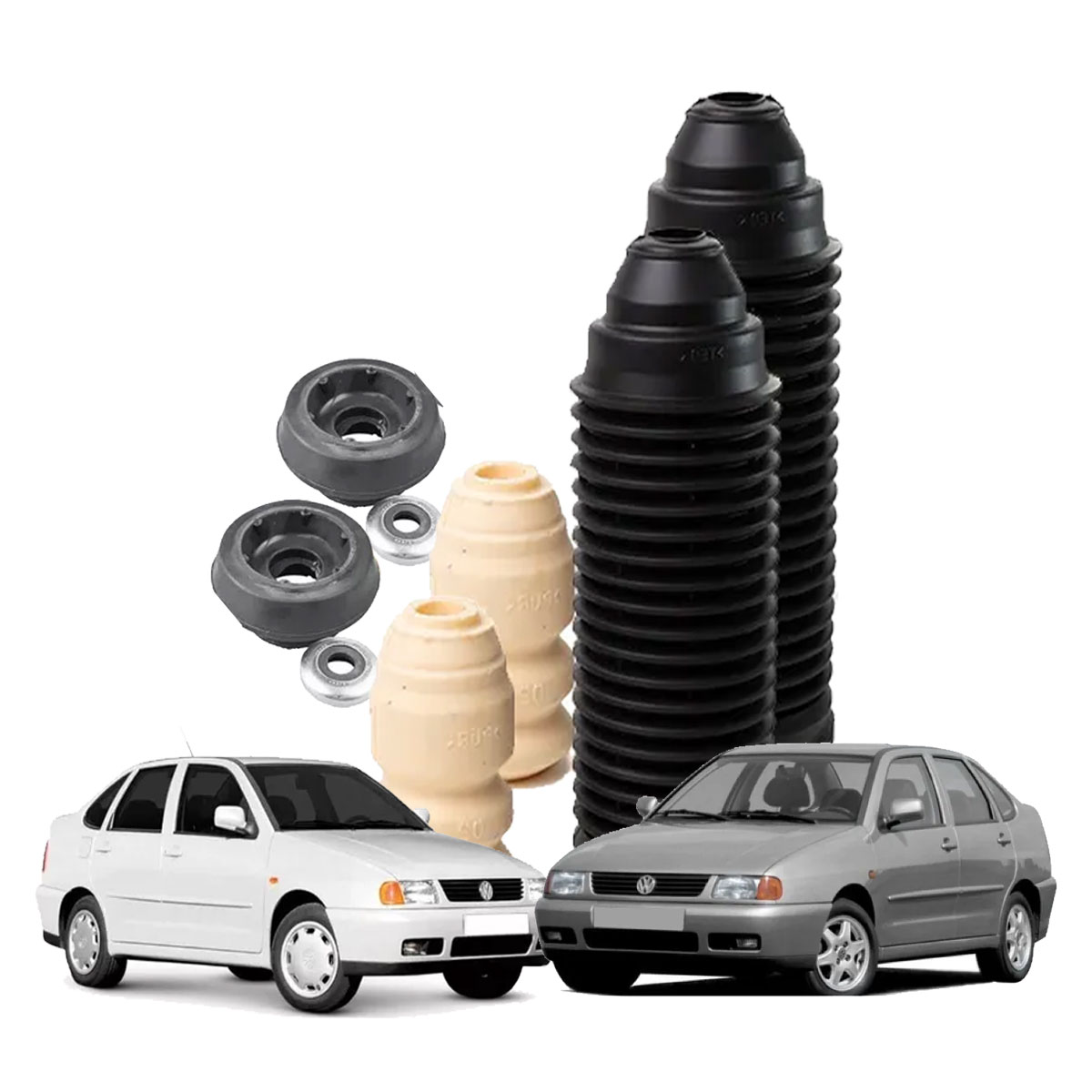 Kit Par Coxim Batente do Amortecedor Dianteiro Polo Classic - Imagem 3