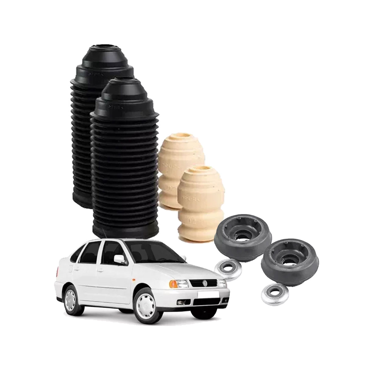Kit Par Coxim Batente do Amortecedor Dianteiro Polo Classic - Imagem 4