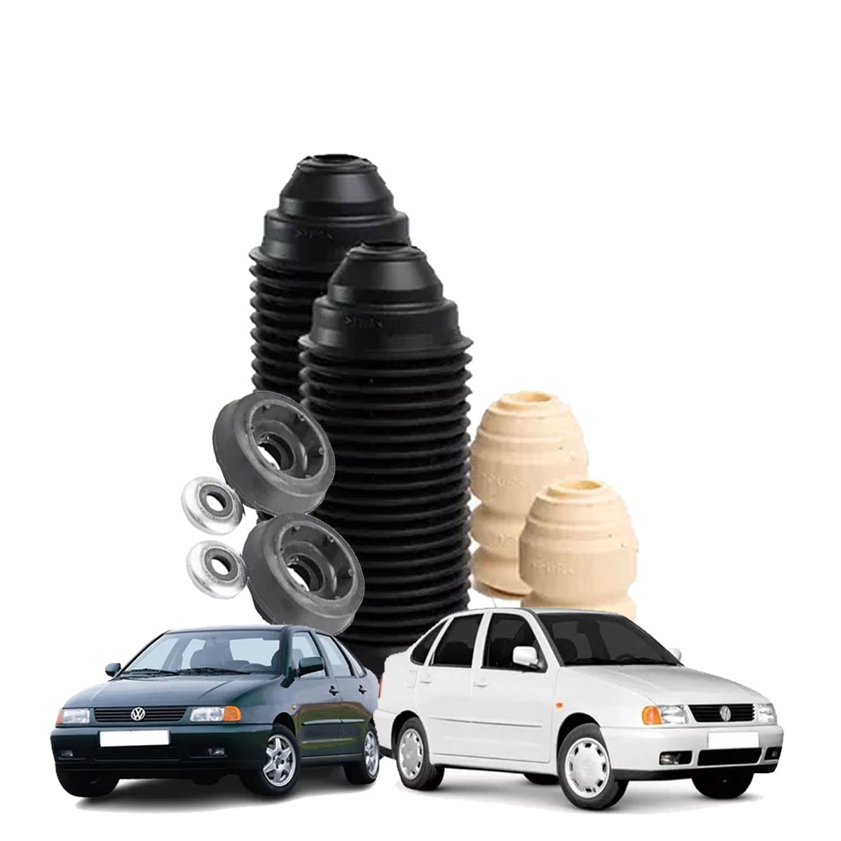 Kit Par Coxim Batente do Amortecedor Dianteiro Polo Classic - Imagem 5