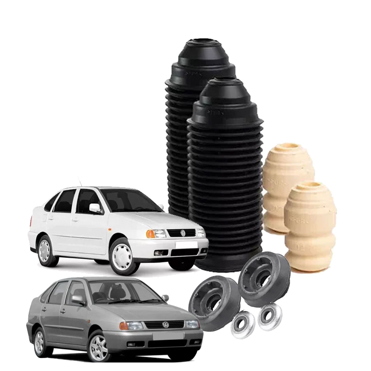 Kit Par Coxim Batente do Amortecedor Dianteiro Polo Classic - Imagem 6