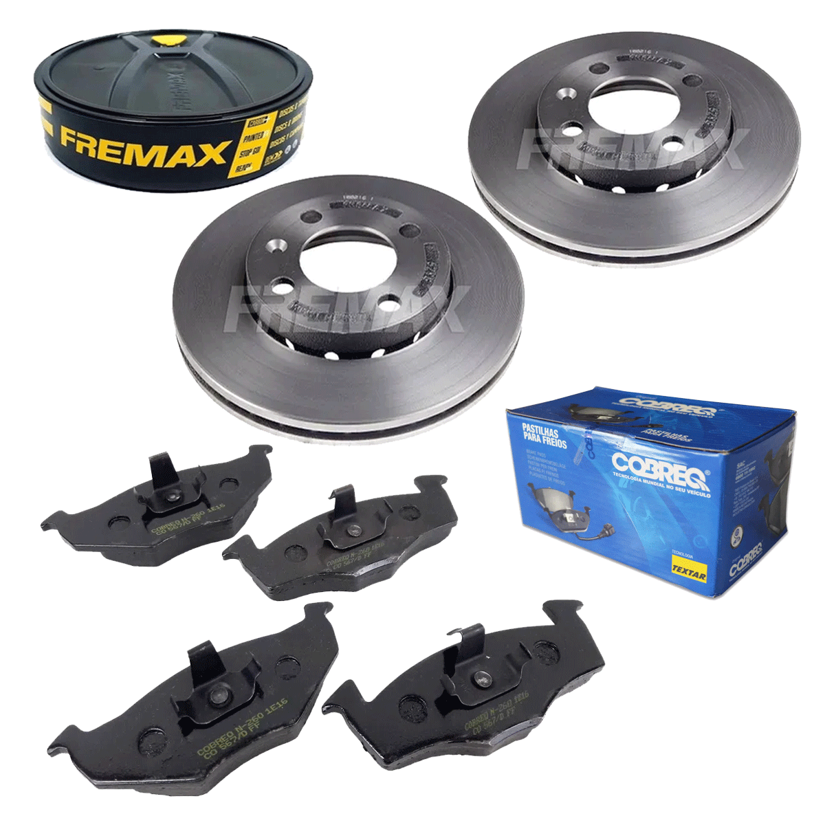 2 Discos Freio + 4 Pastilha Gol G5 1.0 2008 2009 2010 2011