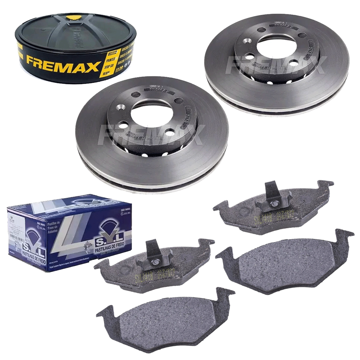 2 Discos Freio + 4 Pastilha Gol G5 1.0 2008 2009 2010 2011