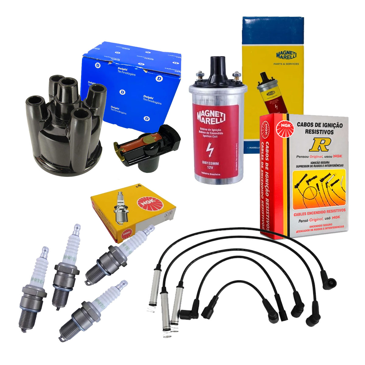 Kit Bobina Cabo Vela Tampa Rotor Monza 1988 1989 1990 Álcool