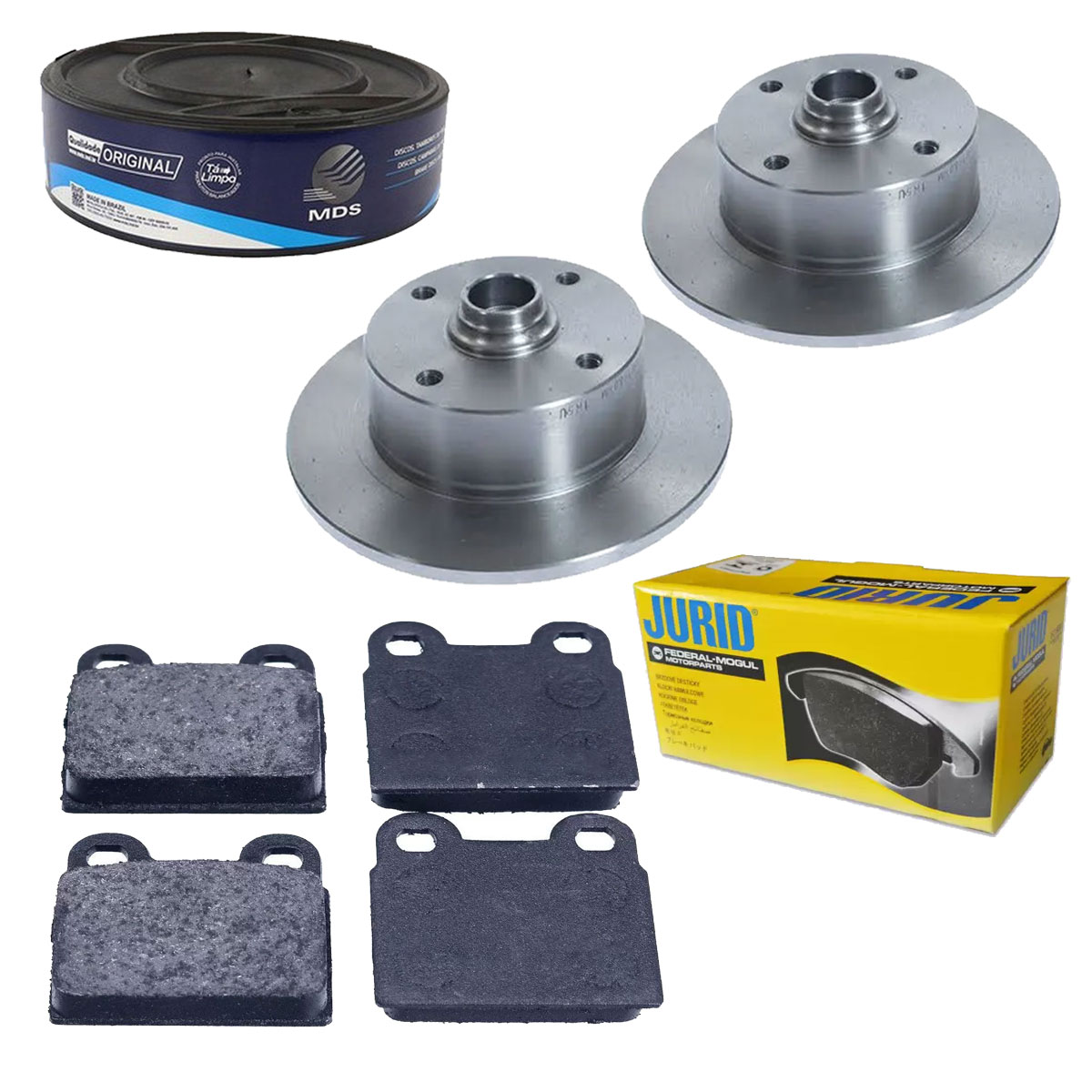 2 Disco Freio + Pastilha Brasilia Fusca Karmann Guia Variant